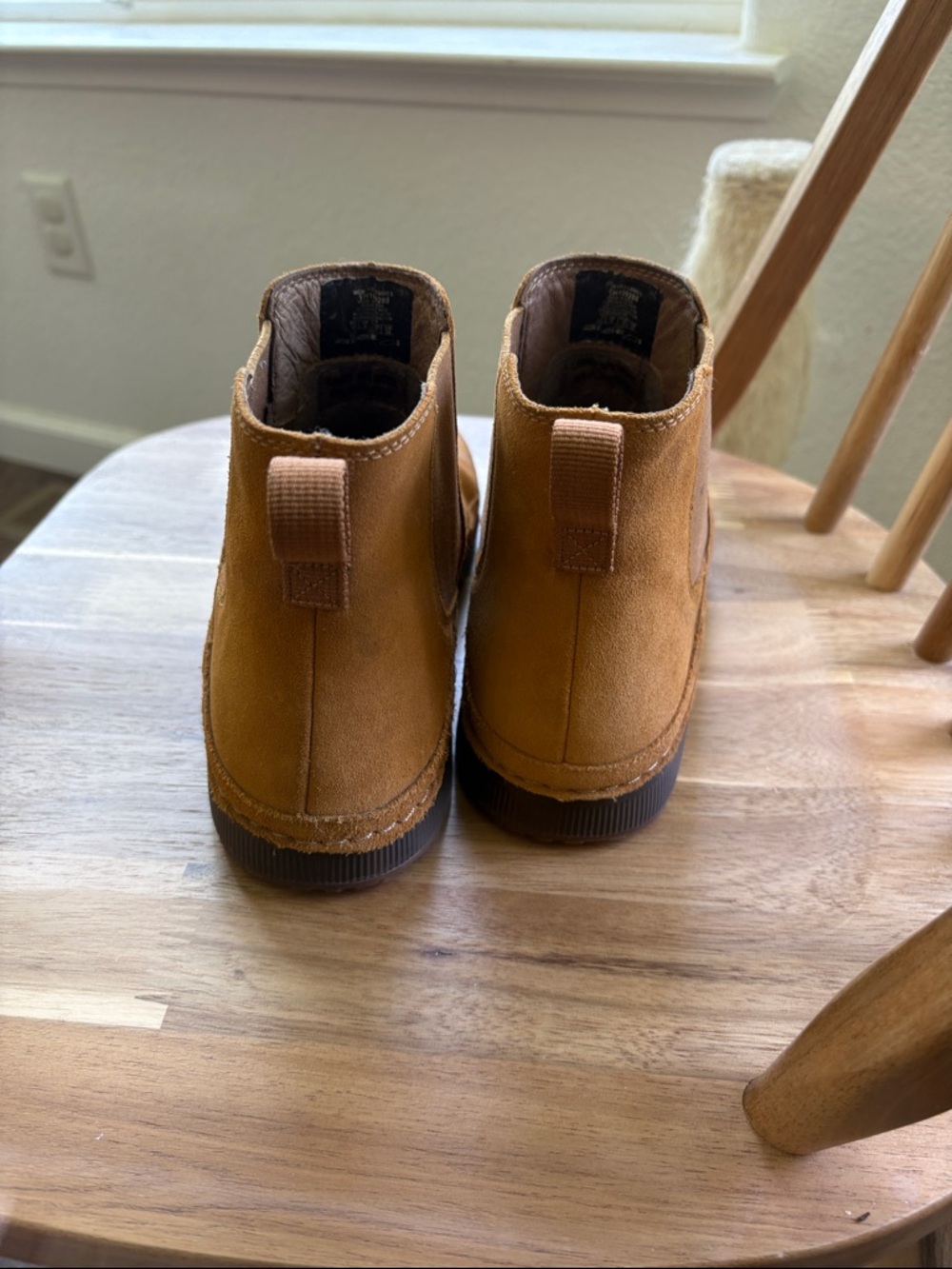 Women’s Tan Suede Chelsea Boots - Slip-On Comfort - Picture 4 of 10